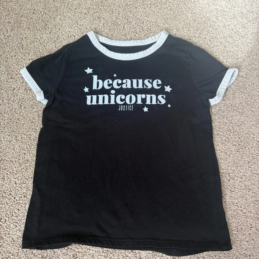 Justice Black and Gray Kids Zip up, Sweatshirt and Tshirt Bundle Size 10